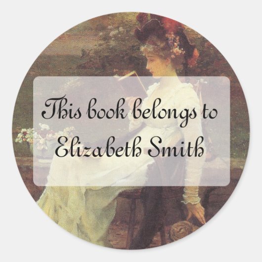 Victoriaans vrouw die V2 leest Ronde Sticker (Voorkant)