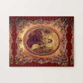 Victoriaans vrouw Elegant afbeelding lijst Goud Ro Legpuzzel (Horizontaal)