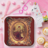 Victoriaans vrouw elegant gouden afbeelding lijst  papieren bordje (Feest)