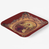 Victoriaans vrouw elegant gouden afbeelding lijst  papieren bordje (Gebogen)