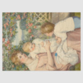 Victoriaans vrouw en kinderen Decoupage Tissuepapier (Voorkant)