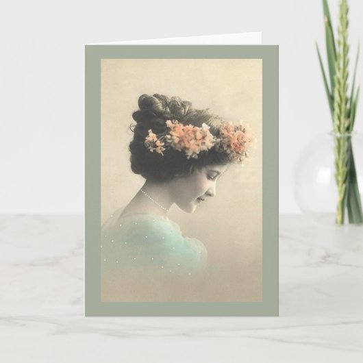  Victoriaans vrouw Feestdagen Kaart (Voorkant)