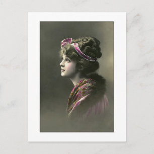 Victoriaans vrouw hoopvolle expressie briefkaart