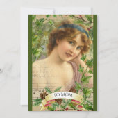 Victoriaans vrouw in de tuin feestdagenkaart (Voorkant)