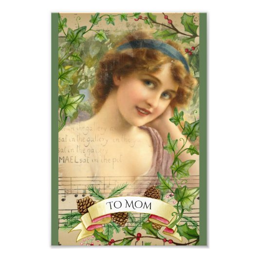 Victoriaans vrouw in de tuin foto afdruk (Voorkant)