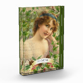 Victoriaans vrouw in de tuin fotoblokken (Links)