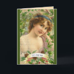 Victoriaans vrouw in de tuin kaart<br><div class="desc">Dit ontwerp is een mix van Victoriaans met een whimsy met een vrouw in de tuin omgeven door het kweken van dingen. Het is echt een collage omdat er flauwte velmuziek en vers zijn. Zet om het even welk bericht op de banner.</div>