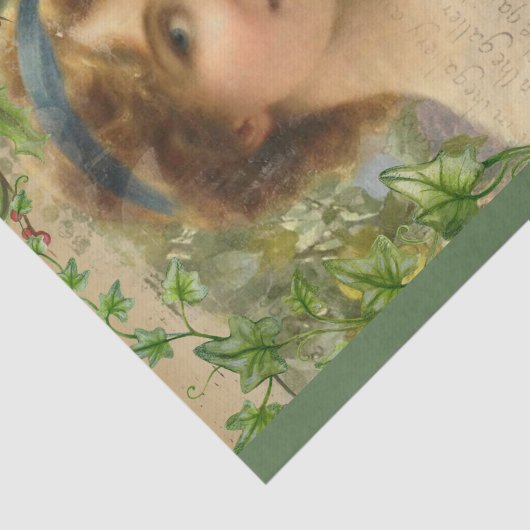 Victoriaans vrouw in de tuin tissuepapier (Detail)