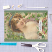 Victoriaans vrouw in de tuin tissuepapier (Craft)