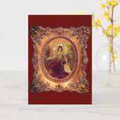 Victoriaans vrouw in elegant Victoriaans lijst Kaart (Gele Bloem)