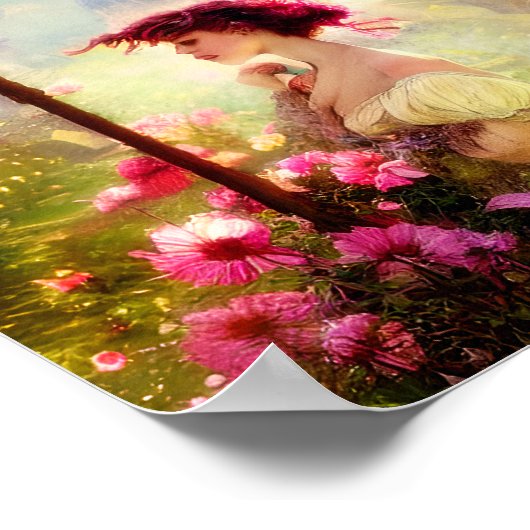 Victoriaans vrouw in het dorp poster (Hoek)