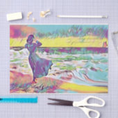 Victoriaans vrouw in het strand in een paststoxfus tissuepapier (Craft)