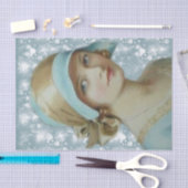 Victoriaans vrouw in lichtblauw Pet & uitgang Tissuepapier (Craft)