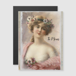 Victoriaans vrouw in nood met bloemen op Waterverf