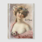 Victoriaans vrouw in nood met bloemen op Waterverf (Voorkant)