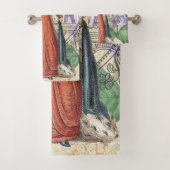 Victoriaans vrouw in rode kleurrijke Mode Bad Handdoek (Insitu)