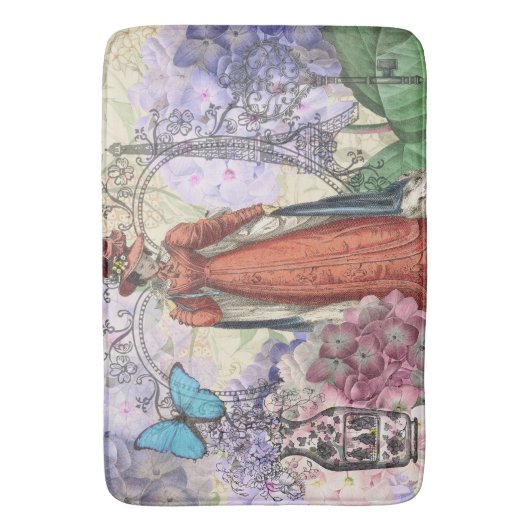 Victoriaans vrouw in rode kleurrijke Mode Badmat (Voorkant Verticaal)