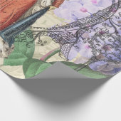 Victoriaans vrouw in rode kleurrijke Mode Cadeaupapier (Hoek)