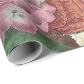 Victoriaans vrouw in rode kleurrijke Mode Cadeaupapier (Rol Hoek)