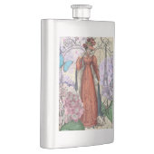 Victoriaans vrouw in rode kleurrijke Mode Flacon (Rechts)