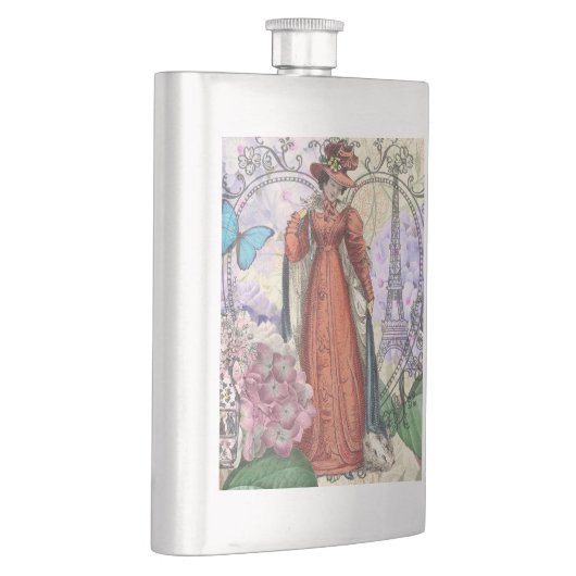 Victoriaans vrouw in rode kleurrijke Mode Flacon (Rechts)