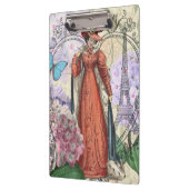 Victoriaans vrouw in rode kleurrijke Mode Klembord (Links)