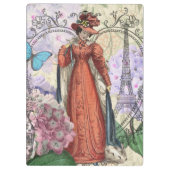 Victoriaans vrouw in rode kleurrijke Mode Klembord (Achterkant)