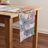 Victoriaans vrouw in rode kleurrijke Mode Korte Tafelloper (Voorbeeld)