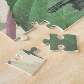 Victoriaans vrouw in rode kleurrijke Mode Legpuzzel (Zijkant)