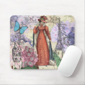 Victoriaans vrouw in rode kleurrijke Mode Muismat (Met muis)