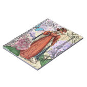 Victoriaans vrouw in rode kleurrijke Mode Notitieboek (Linkerzijde)