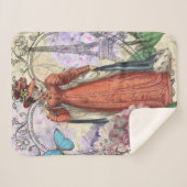 Victoriaans vrouw in rode kleurrijke Mode Sherpa Deken (Voorkant (horizontaal))