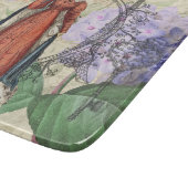 Victoriaans vrouw in rode kleurrijke Mode Snijplank (Hoek)