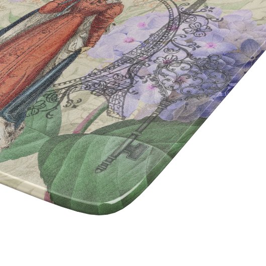 Victoriaans vrouw in rode kleurrijke Mode Snijplank (Hoek)