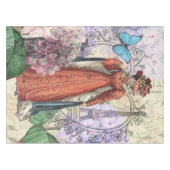 Victoriaans vrouw in rode kleurrijke Mode Tafelkleed (Voorkant (Horizontaal))