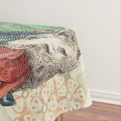 Victoriaans vrouw in rode kleurrijke Mode Tafelkleed (Voorbeeld)