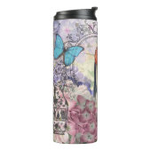 Victoriaans vrouw in rode kleurrijke Mode Thermosbeker (Gedraaid links)