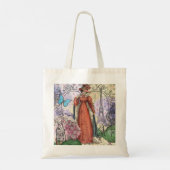 Victoriaans vrouw in rode kleurrijke Mode Tote Bag (Achterkant)