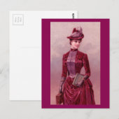 Victoriaans vrouw in Velvet Briefkaart (Voorkant / Achterkant)