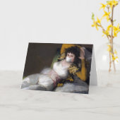 Victoriaans vrouw in virusmaskerrenaissenschilderi kaart (Gele Bloem)