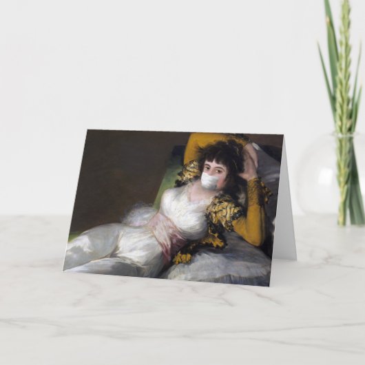 Victoriaans vrouw in virusmaskerrenaissenschilderi kaart (Voorkant)