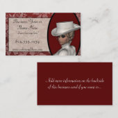 Victoriaans vrouw in witte Visitekaartjes (Voorkant / Achterkant)