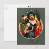  Victoriaans Vrouw Krampus Briefkaart (Voorkant / Achterkant)