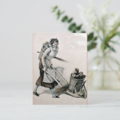  Victoriaans Vrouw Krampus Briefkaart (Staand voorkant)