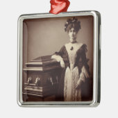  Victoriaans vrouw met doodskist Metalen Ornament (Links)