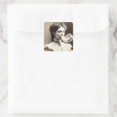 Victoriaans vrouw met ectoplasma-spiritisme vierkante sticker (Tas)
