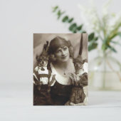 Victoriaans Vrouw met honden Briefkaart (Staand voorkant)