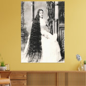 Victoriaans vrouw met lang haar canvas afdruk (Insitu (Woonkamer))