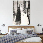 Victoriaans vrouw met lang haar canvas afdruk (Insitu (Slaapkamer))