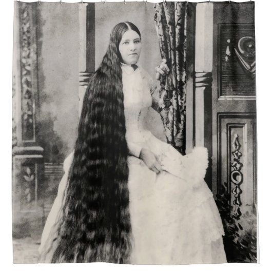 Victoriaans vrouw met lang haar douchegordijn (Voorkant)
